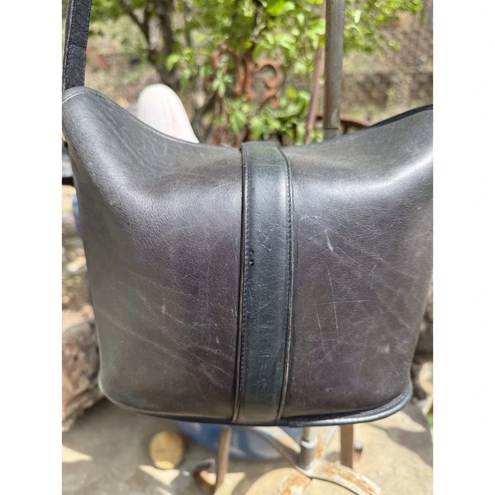 Coach Vintage Nottingham British Binocular Crossbody Bag Black Leather USA